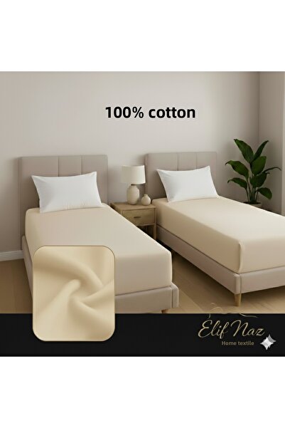 Elifnaz home tekstil ملاءة سرير فردية مطاطية 100% قطن