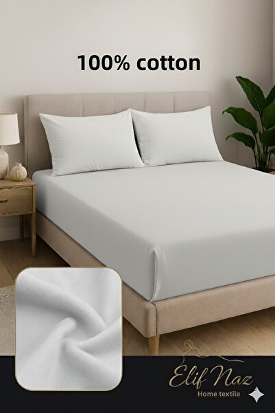 Elifnaz home tekstil Double Size 100% Cotton Fitted Sheet