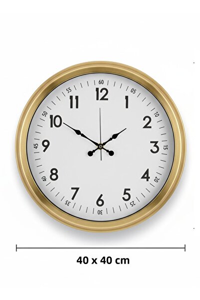 Butik Saat Ceas de perete clasic din metal auriu |   40 cm |   Ceas de tip boutique