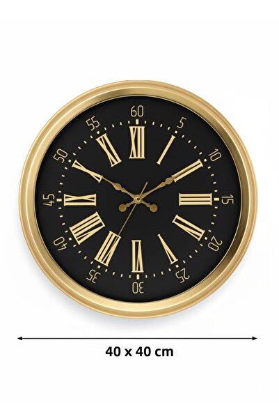 Butik Saat Ceas de perete decorativ din metal auriu |   40 cm |   Ceas de tip boutique