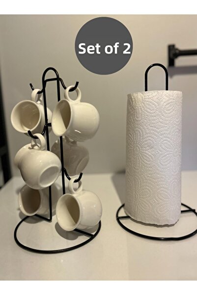 CocoVia Set of 2 Decorative Organizers - Cup Hanger, Cup Holder - Upright Pap...