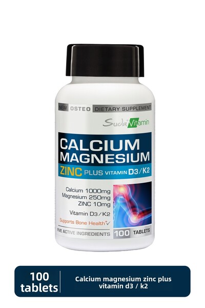 Suda Vitamin 100 Tablets Calcium Magnesium Zinc Plus Vit D3 K2