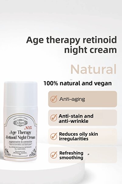 Rosece كريم شبكي ليلي لعلاج علامات تقدم السن - 0.3% باكوتشيول وشبك شبكي، لجمي...