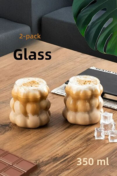 Homea Set of 2 Heat Resistant Borosilicate Glass Shaped Cups | Coffee and Presentation Cup