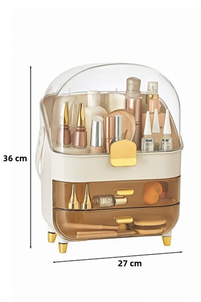 Porsima Ak-865 Multi-Purpose Organizer 3 Layers 2 Drawers Cosmetic Product Perfume Cream Jewelry Makeup Organizer