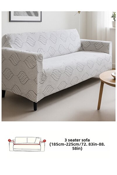 probak غطاء أريكة جاكار لثلاثة أشخاص باللون الرمادي الحجري |   غطاء مقعد مرن ...