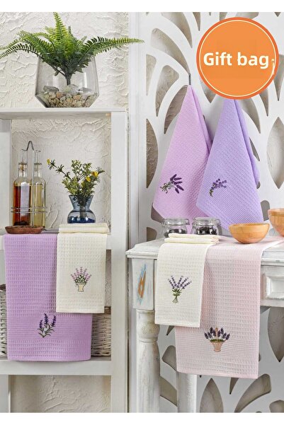 Rebeka Set of 6 Kitchen Drying Cloths Lavender