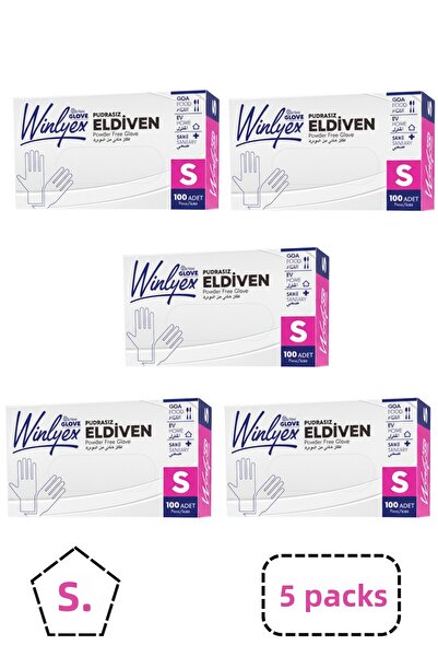 Reflex Winlyex Powder-Free Transparent Gloves Size S 5 Boxes