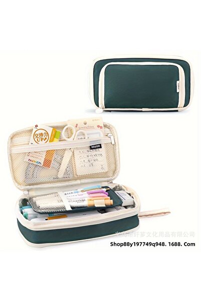 synshop Husă pentru creion de mare capacitate din pânză Oxford cu mai multe compartimente, cadou