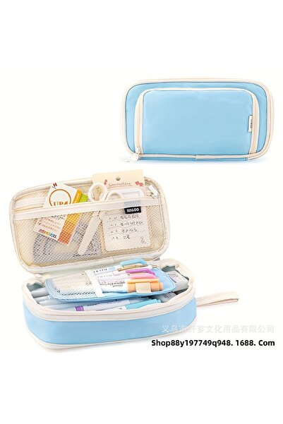 synshop Husă pentru creion de mare capacitate din pânză Oxford cu mai multe compartimente, cadou