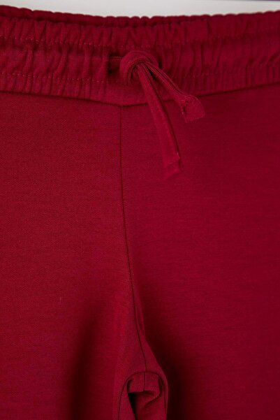 TRENDYOLKIDS Navy Blue-Red Cotton 2-Piece Plain/Basic Elastic Waist Knitted Girl's Pants Tkdaw26Ta00002