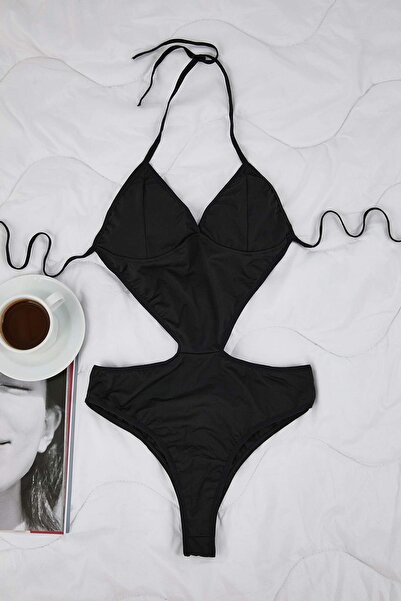 Trendyol Collection Schwarzer Micro Fitted Tailliertes Oberteil THMAW26BD00019