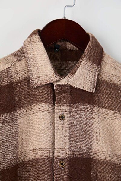 Trendyol Collection Кафява мъжка риза TMNAW26GO00037