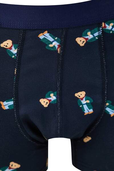 Trendyol Collection Πολύχρωμο πακέτο 3 τεμαχίων με στάμπα αρκούδας-απλό ελαστικό βαμβακερό μπόξερ TMNSS25BX00008