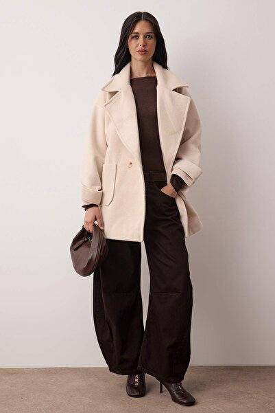 Trendyol Collection Stone Oversized Coat Twoaw26Kb00071