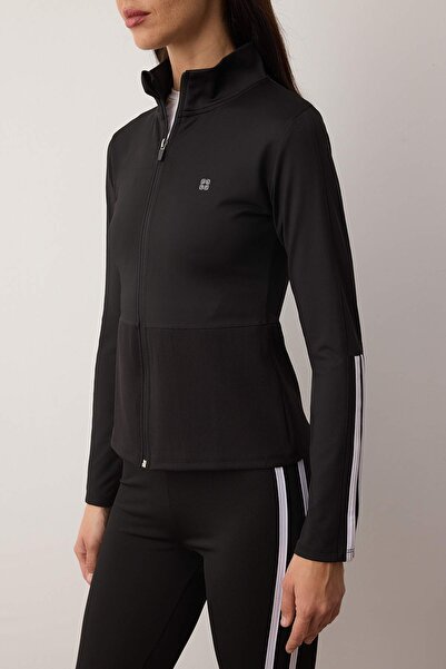 Trendyol Collection Μαύρο πλεκτό αθλητικό μπουφάν κατάδυσης/σκουμπάρισμα THMAW26SK00011