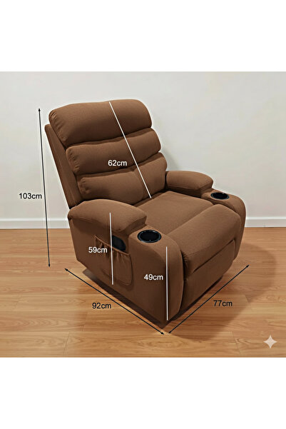 NZONE STORE Brown Rocking and Swivel Recliner Chair - Comfortable and Luxurious Design