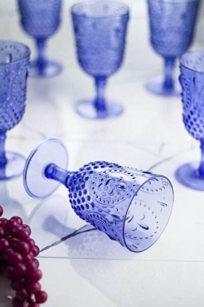 EWs Acrylic Blue Single Glass & Water Soft Drink Coffee Side Cup 450 ml (Not Glass)