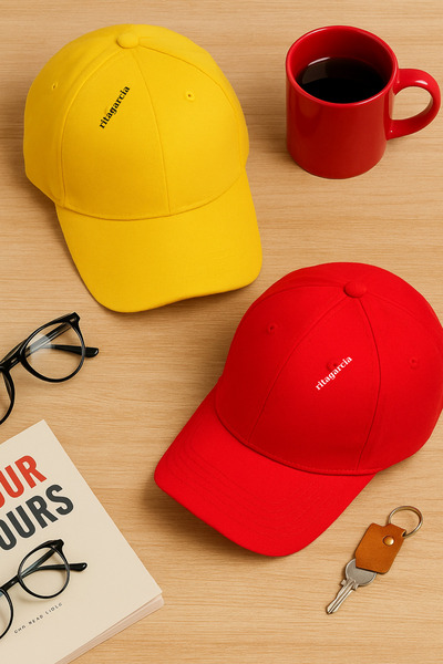 Ritagarcia Унісекс Регульована спортивна жовто-червона базова кепка, набір з ...