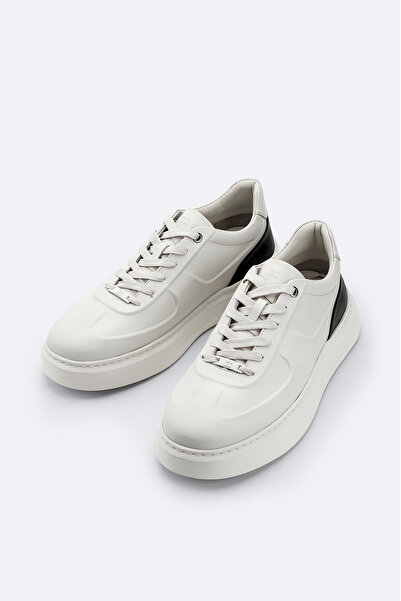 Avva Ανδρικά παπούτσια λευκά 100% δερμάτινα ελαστική σόλα ελαφριά casual παπούτσια A52Y8019