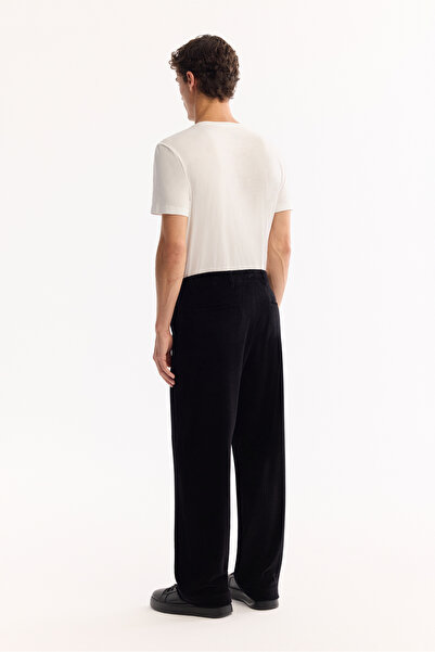 Avva Erkek Siyah Pamuklu Soft Touch Baggy Fit Kadife Pantolon A52Y3001