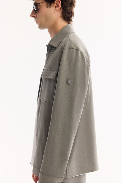 Avva Чоловіча сіро-зелена класична сорочка з бавовняною коміркою Comfort Fit A52Y2092