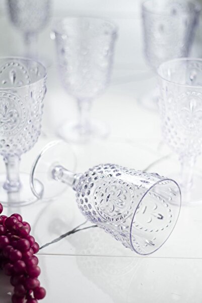 EWs 6-Piece Acrylic Transparent Goblet and Water Soft Drink Coffee Glass - 450 ml Not Glass