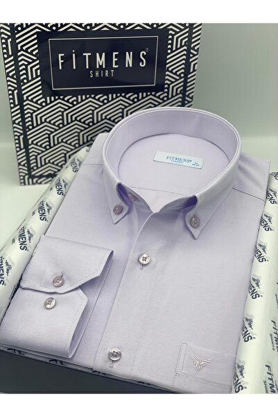 Fitmens قميص رجالي كلاسيكي بأكمام طويلة وياقة قطنية وأزرار مع علبة هدايا سهلة...