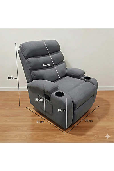 NZONE STORE Grey Rocking and Swivel Recliner Chair - Comfortable and Luxurious Design
