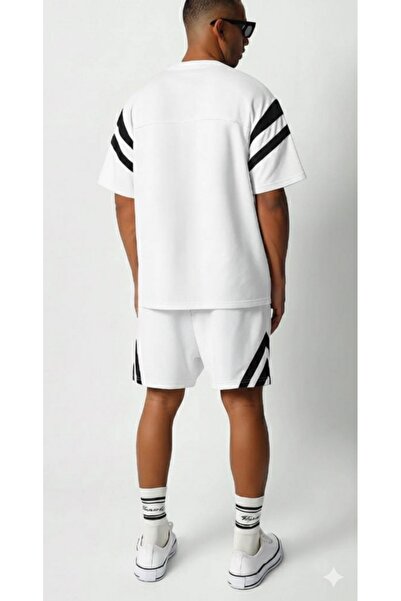 STITCH by MH طقم صالة Givenchy Paris White Striped Logo Lounge Set