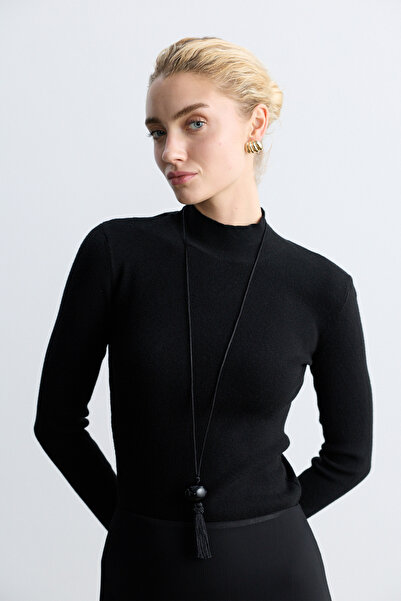 BE BLUE BLACK FISHER KNIT SWEATER