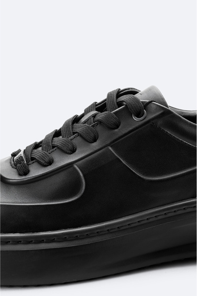 Avva Erkek Siyah %100 Deri Esnek Taban Hafif Casual Ayakkabı A52Y8019