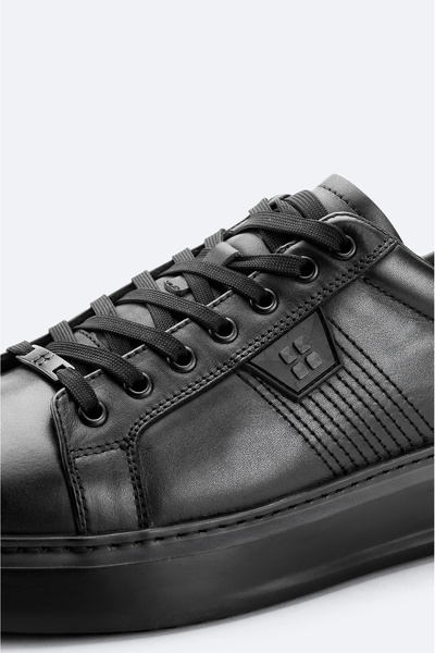 Avva Erkek Siyah %100 Deri Esnek Taban Hafif Casual Ayakkabı A52Y8016