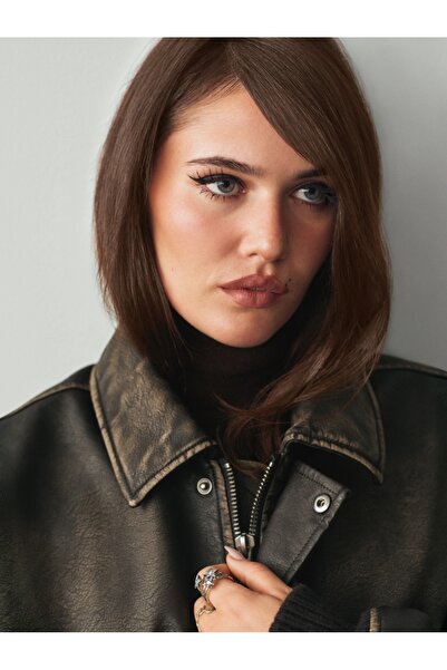 GAP Kadın Kahverengi CashSoft Stretch Kayık Yaka Kazak