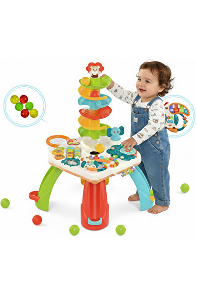 Smart Vibe HappyToucan Indiggo® Multifunctional Play Table with Puzzle, Piano, Lights, Sounds and Basketball Hoop