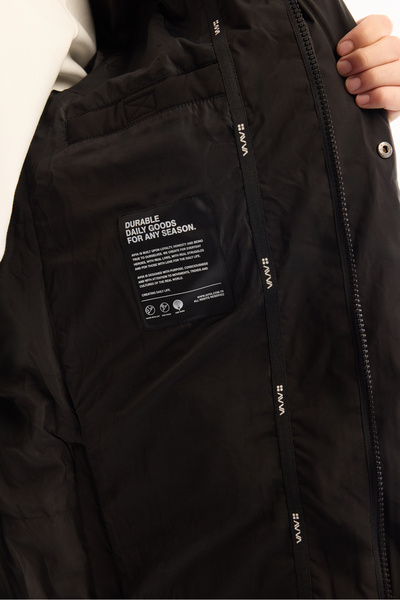 Avva Men's Black Hooded Water Repellent Windproof -10 ° C Durable Long Inflatable Coat A52Y6125