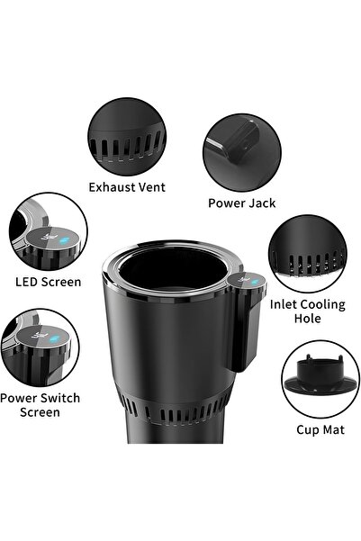 Denx Auto Cooling and Heating Cup Holder for Car 12V Portable Electric Drink Warmer, DX4601