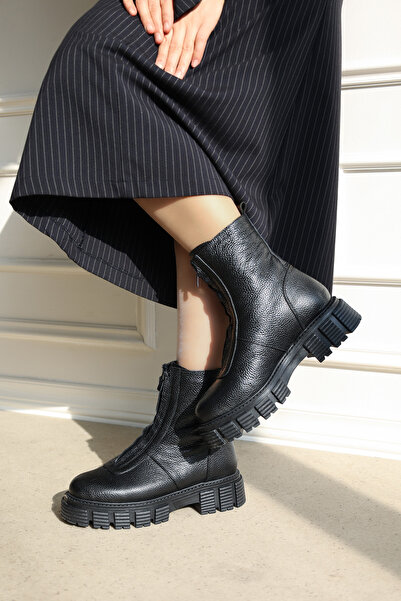 FAST STEP Genuine Leather & Fur Women's Classic Boots 710Kza6006