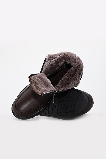 FAST STEP Hakiki Deri Kürklü Kadın Klasik Bot 583KZA2602