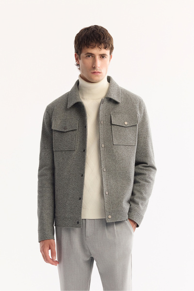 Avva Чоловічий сірий класичний комір з двома кишенями, міцний піджак Regular Fit A52Y6186