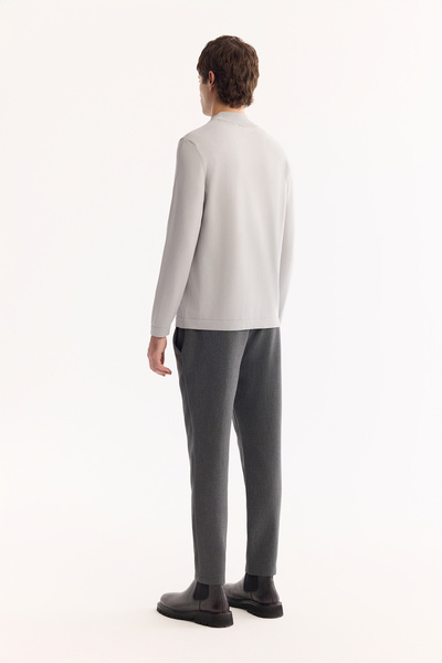 Avva Men's Gray Half Turtleneck Basic Plain Rayon Sweater B005151