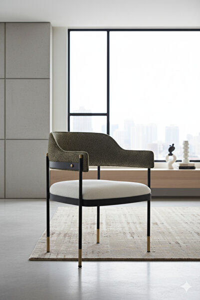 Meser Mobilya DALE SİYAH-GOLD METAL MUTFAK VEYA SALON SANDALYESİ