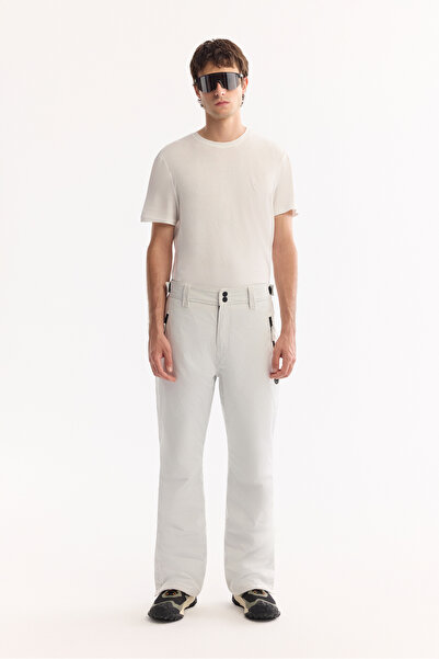 Avva Men's White Hand Snap Fastener Water Repellent Windproof Comfort Fit Ski Pants A52Y3125