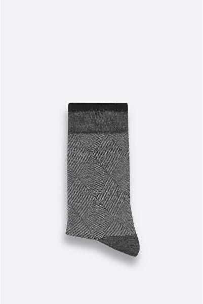 Avva Men's Anthracite Patterned Bamboo Socks A52Y8500