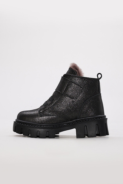 FAST STEP Genuine Leather and Fur Unisex Children's Classic Boots 157Kxa1774