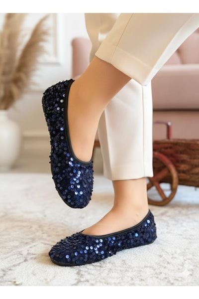 Babet Merkezi Φορητό οικιακό μπαλέτο σε πτυσσόμενη τσάντα με παγιέτες Navy Blue