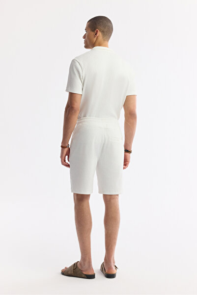 Avva Erkek Ekru Beli Lastikli Bağcıklı Pamuklu Örme Regular Fit Şort A51Y3617