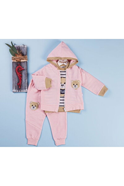 Hippıl Baby 5044HP Bebek Kapüşonlu Hırkalı 3'lü Takım