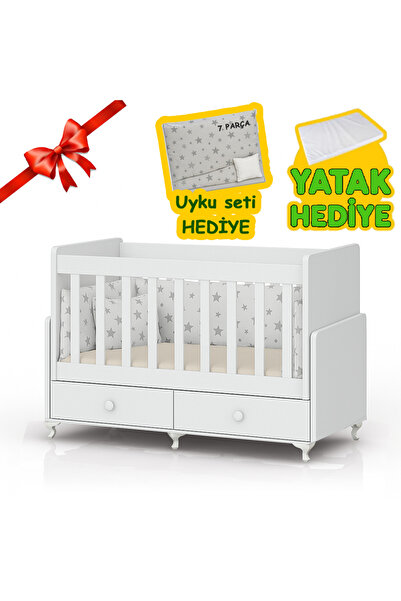 Bygolden Wsmall Sallanır Anne Yanı Bebek Beşiği Yatak Gri Uyku Seti Hediyeli