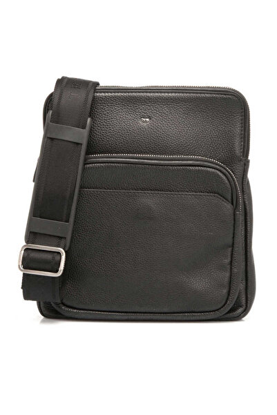 Tergan Siyah Hakiki Deri Unisex Çapraz Askılı Çanta - S1AC00021188-A6F